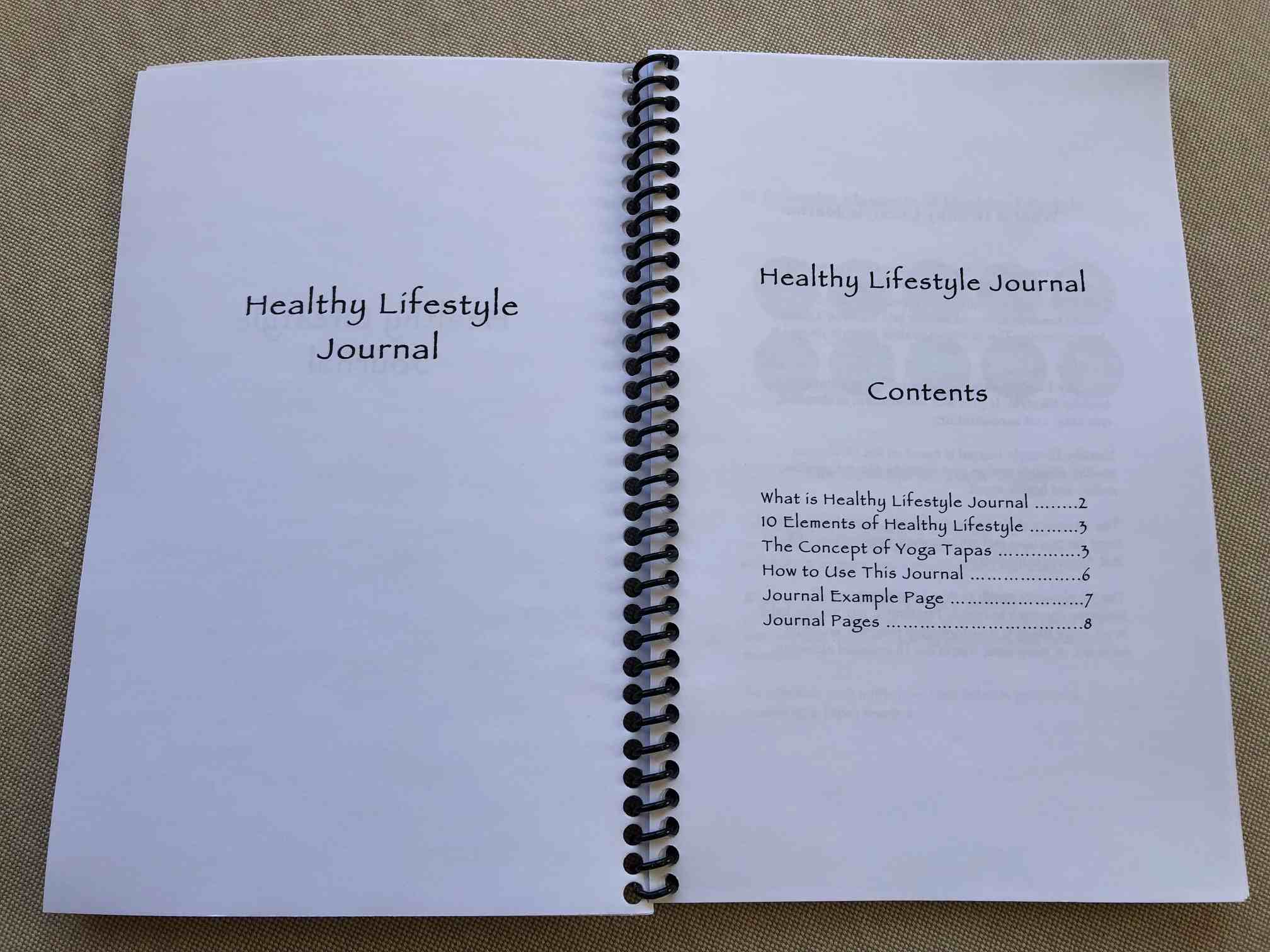Healthy lifestyle journal